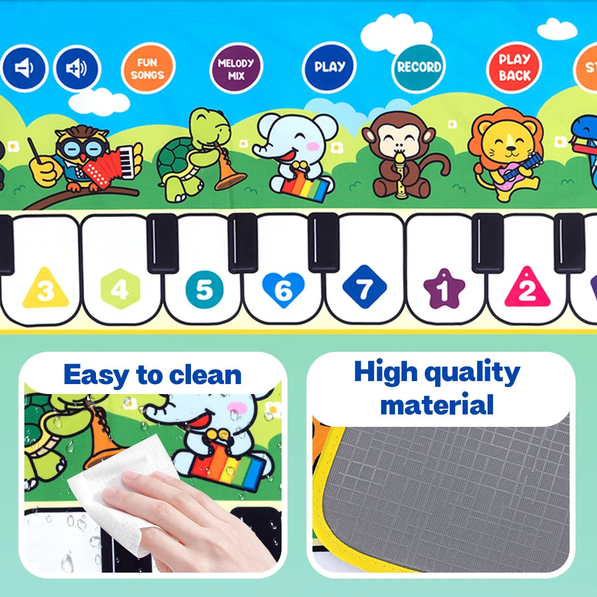 Instrumentos de juguete musical, almohadillas de piano, juguetes educativos musicales, estimulan las sentidos de los niños, estimulan el interés de los niños en la música