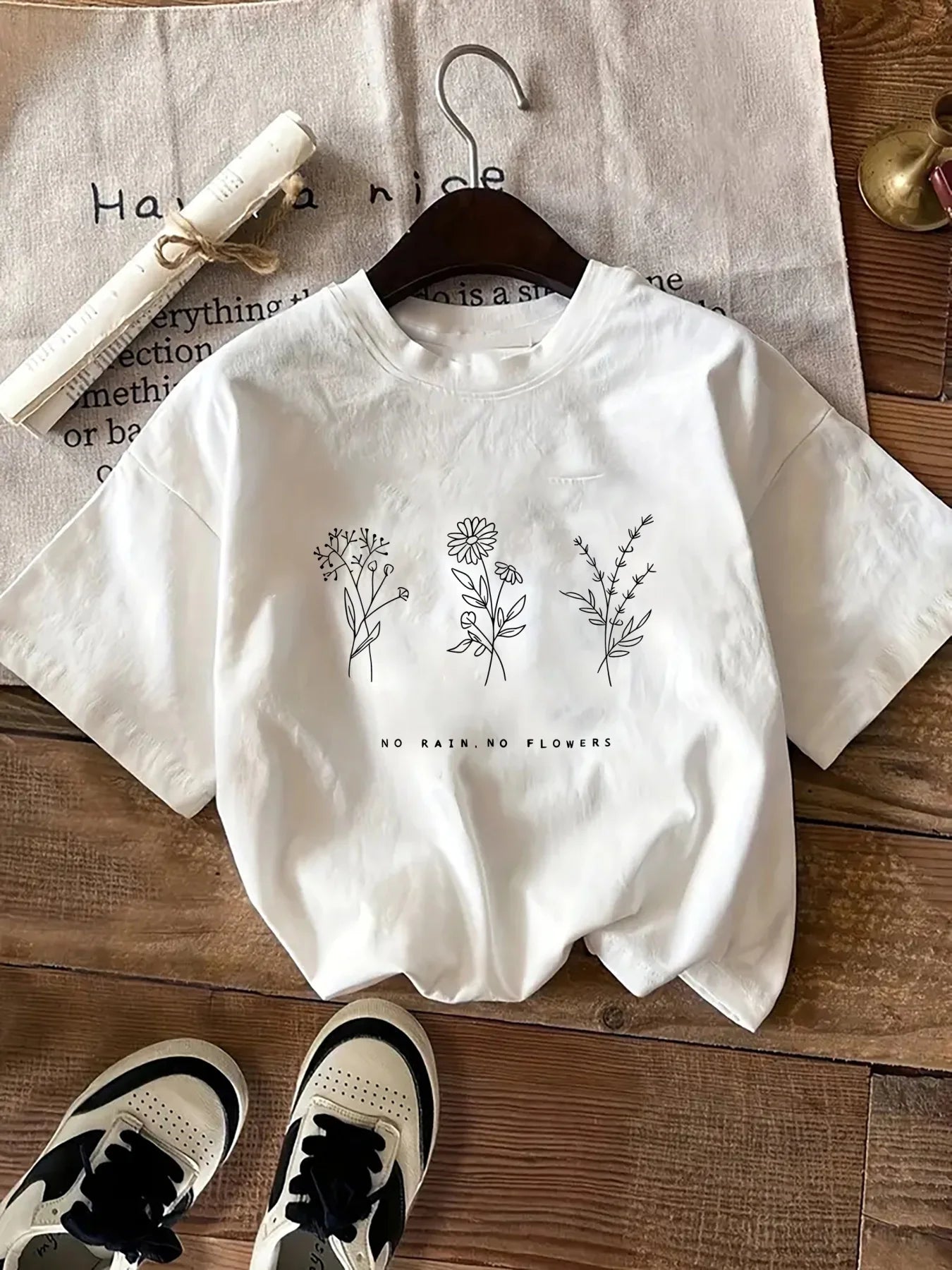Ropa de verano para hombres y mujeres, camisetas informales de manga corta con cuello redondo y estampado de flores para mujer