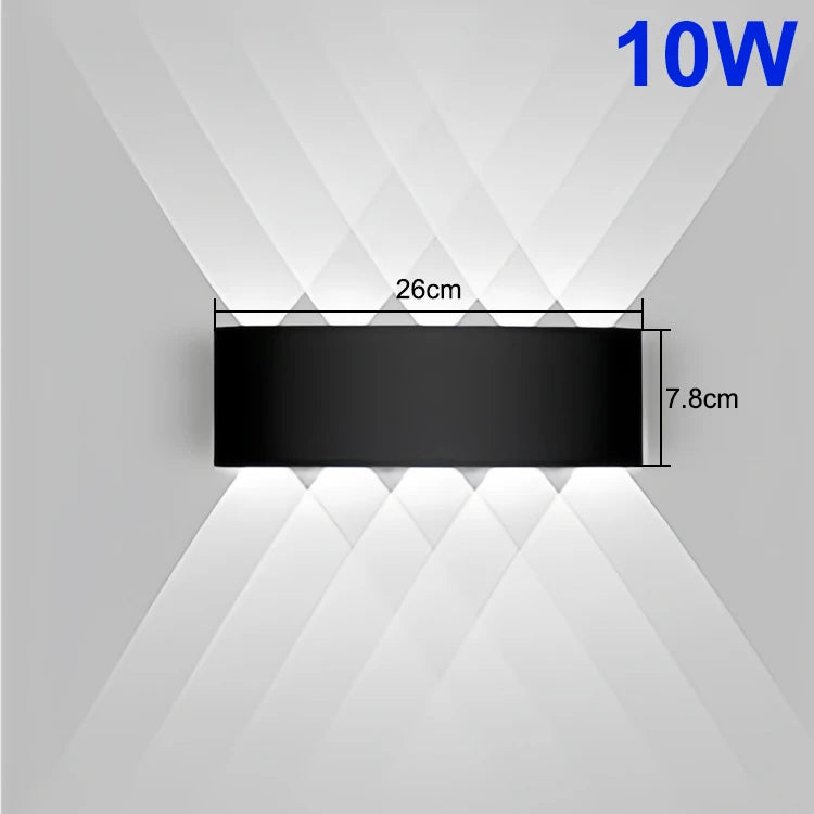 Lámpara de pared LED arriba y abajo, luz de pared Interior impermeable para dormitorio, sala de estar, pasillo, iluminación interior y exterior