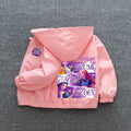 Chaqueta Cortavientos para Niñas Adolescentes K-pop Demon Hunters 2026 Primavera Otoño, Chaqueta con Capucha Estampada de Dibujos Animados, Ropa Exterior Impermeable