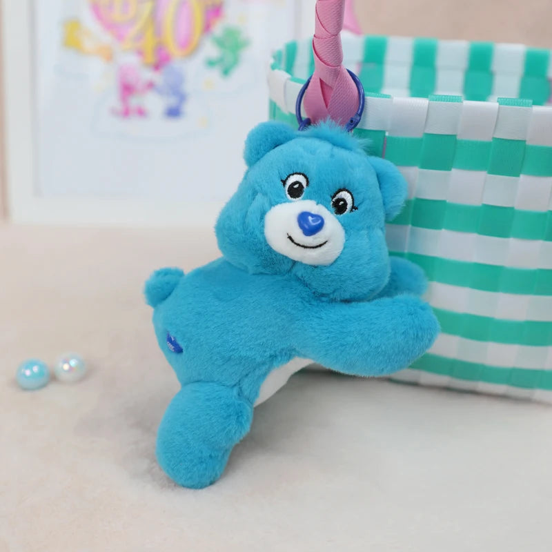 Care Bears Lindo Colgante de Peluche de Dibujos Animados, Oso Acostado, Juguete de Peluche, Colgante para Bolso, Correa para Teléfono, Regalo de Cumpleaños, Accesorio para Llavero
