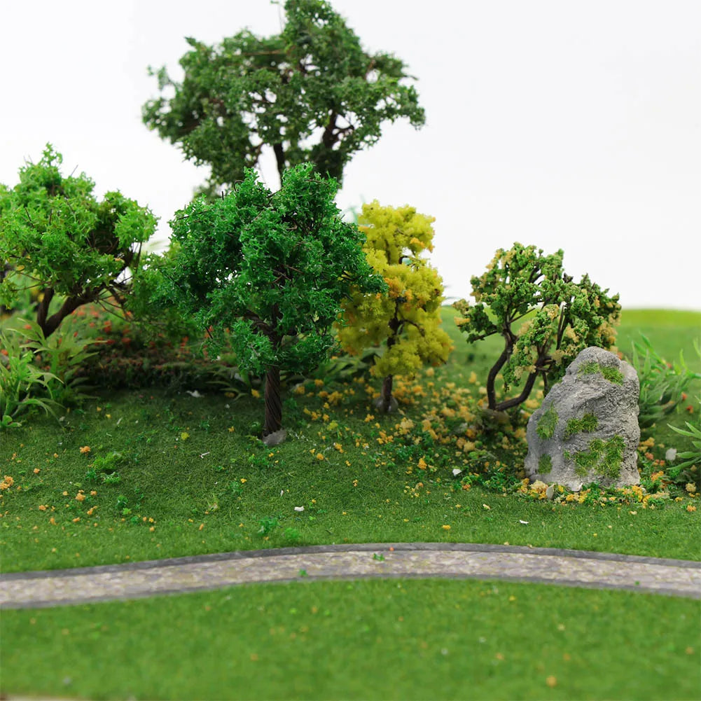 Evemodel-alfombrilla de césped de 0,4 m x 1m, modelo de césped Artificial verde, alfombras de césped para modelo arquitectónico, diseño de tren de paisaje, escala HO O N