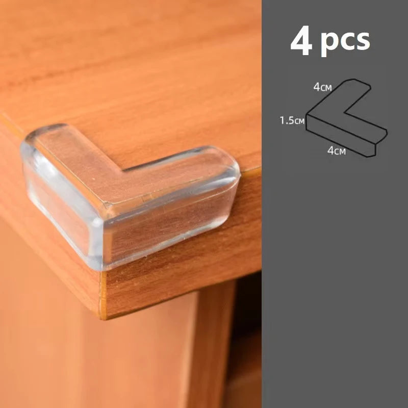 Protector de esquinas de silicona para seguridad de bebés, protector de bordes de mesa suave y transparente, anticolisión, 4/10 Uds.