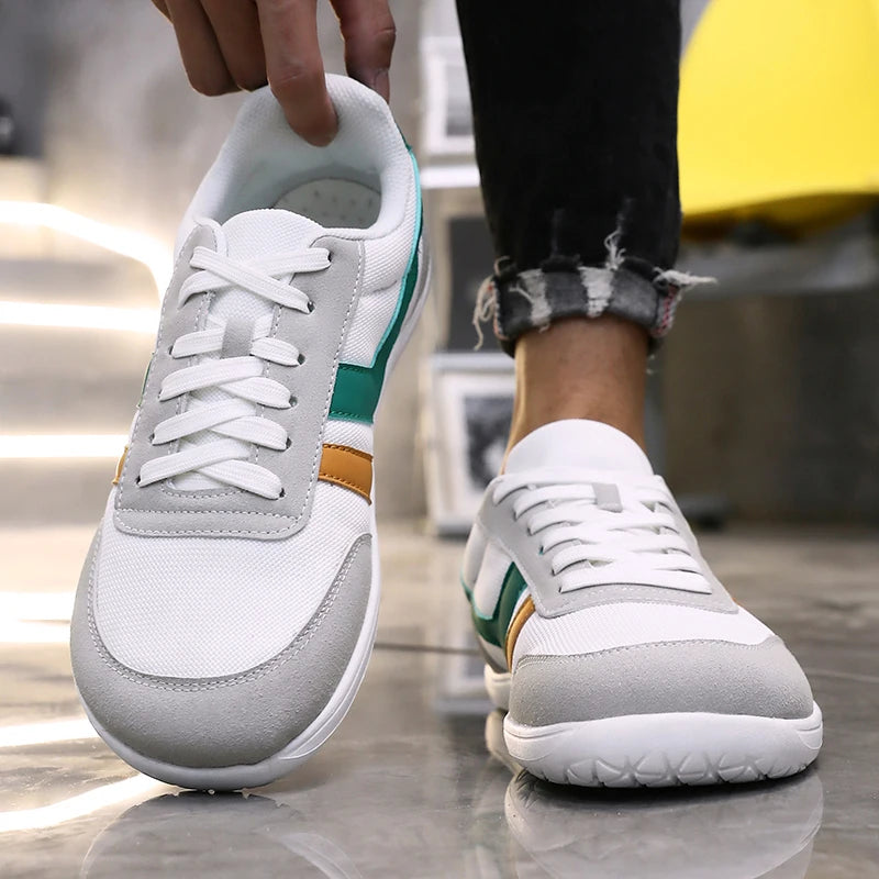 Tenis De Hombre con punta ancha, zapatos descalzos, minimalistas, transpirables, cómodos, para caminar al aire libre, deportivos, informales, azules, 2025