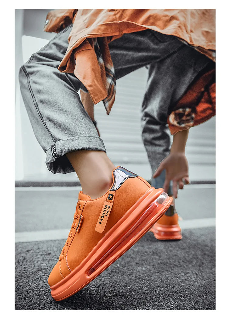 Zapatillas de deporte con plataforma para hombre, zapatos informales, nuevos zapatos suaves y cómodos de cuero Pu, zapatos planos de marca de tendencia, zapatos informales para hombre, Tenis nuevos