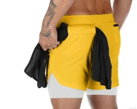 Pantalones Cortos Deportivos Para Correr Para Hombre, 2 En 1, De Doble Cubierta, Con Bolsillos, Para Verano, 2023