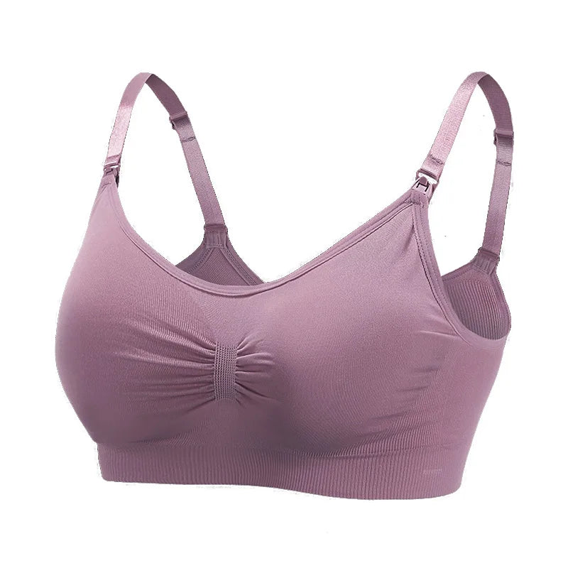 Sujetadores de lactancia de alta calidad, de algodón, para embarazadas, ropa interior sin costuras, talla grande, transpirable, con efecto push-up.