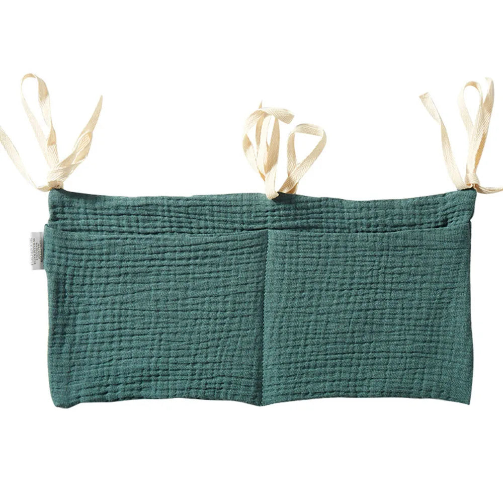 Organizador para cuna de bebé, bolsa de almacenamiento para cama Caddy, 2 bolsillos, colgante para cabecera de cama, organizador para pañales, juguetes y ropa