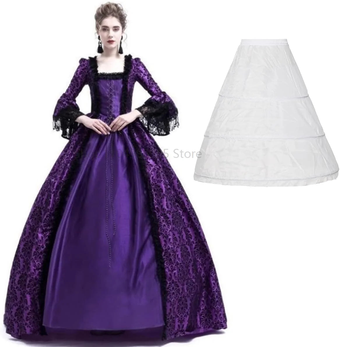 Vestidos victorianos para mujer Vestido de mascarada de corte vintage Vestido de noche oscilante de fiesta de lolita gótica medieval