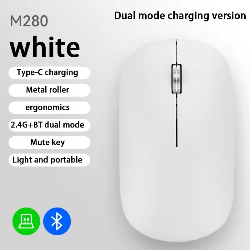 Nuevo Ratón Inalámbrico con Carga Tipo-C, Clic Silencioso, Portátil, Ergonómico, Universal para Oficina, Ligero, para Juegos, Sin Ruido, 2026