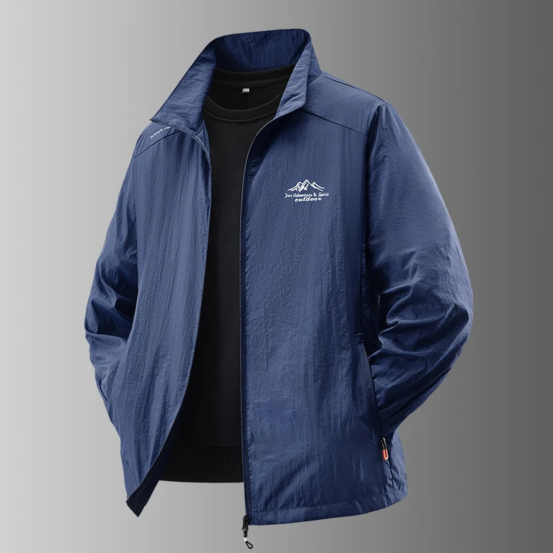 2025 Chaqueta de protección solar de verano para hombre, ultraligera, fina, agradable a la piel, transpirable, a prueba de rayos UV, abrigo protector solar de seda helada para pesca