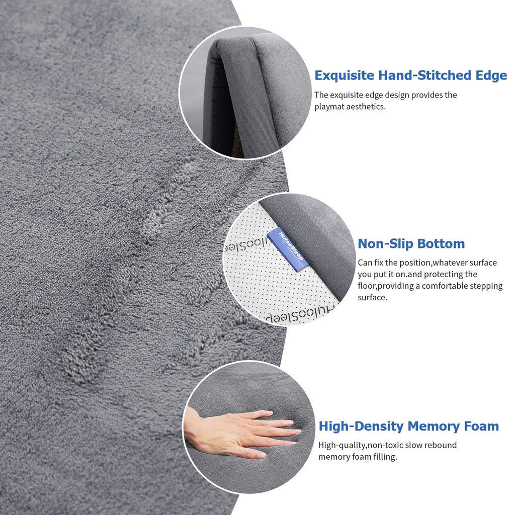 Huloosleep-alfombrillas de juego para gatear para bebé, 4 colores, antideslizantes, gruesas, de espuma suave, para actividades de bebé, gimnasio, alfombra para madre + niños