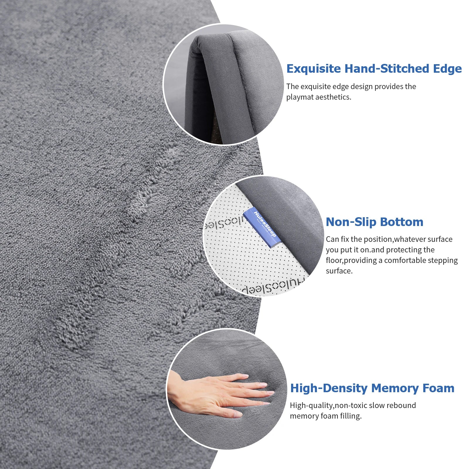 Huloosleep-alfombrillas de juego para gatear para bebé, 4 colores, antideslizantes, gruesas, de espuma suave, para actividades de bebé, gimnasio, alfombra para madre + niños