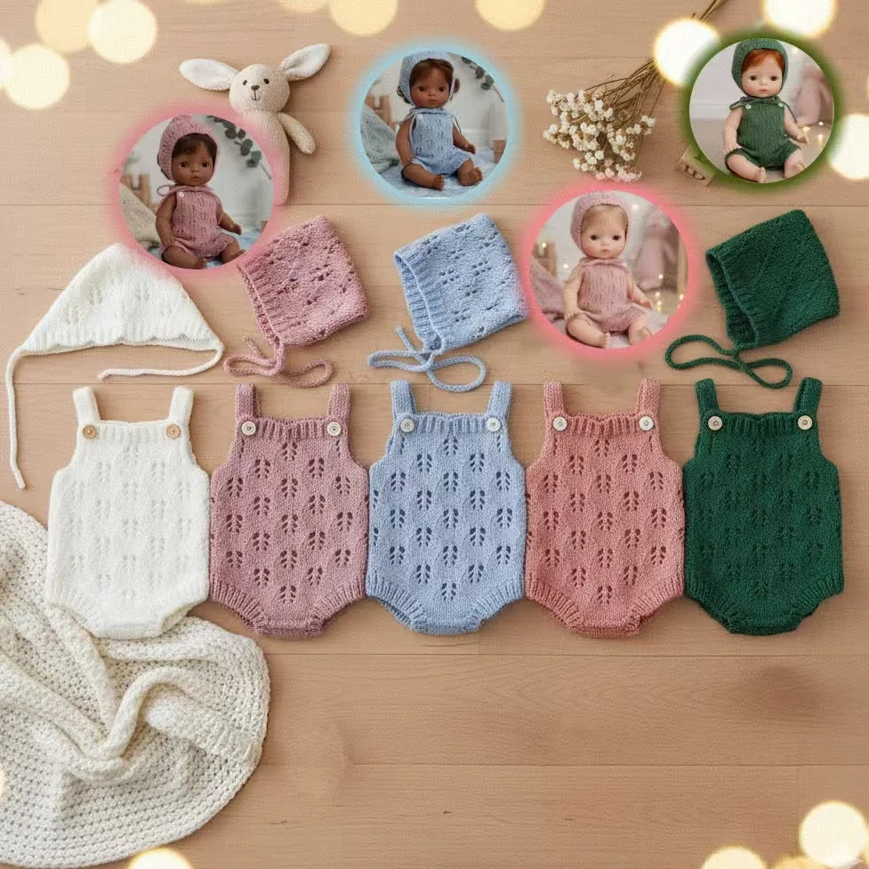 5 Styles Cutest Sweather Outfits for Size 10-12 Inch Bebe Reborn Dolls Soft Touch Feeling Handmade High Quality Clothes With Hat
