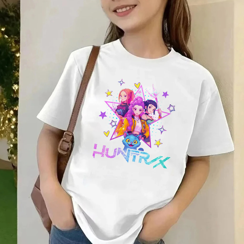 Camiseta Kpop Demon Hunters para niños, camiseta de manga corta para mujer, camiseta Saja para niños, camiseta Kpop Demon Hunters, ropa familiar para niños y niñas