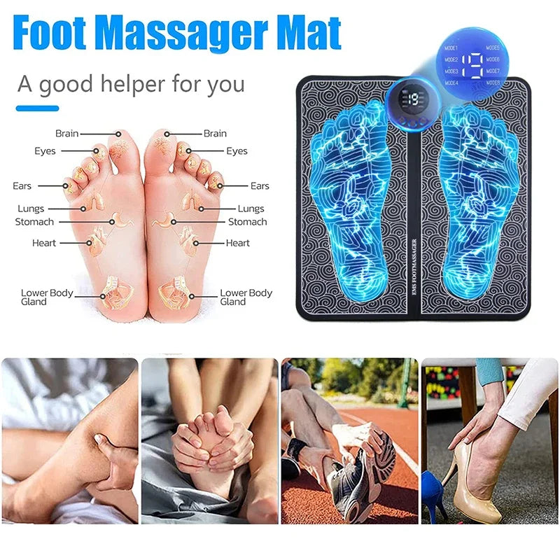 Almohadilla masajeadora de pies eléctrica, entrenador de relajación de masaje muscular para masaje, Fitness, deporte al aire libre, relajación familiar en casa