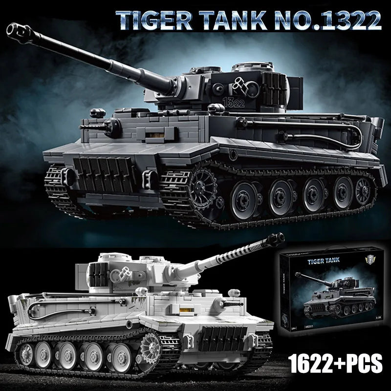WW2 militar 1/28 escala Franz Staudegger Tiger tanque pesado conjunto de bloques de construcción guerra mundo 2 tanques de tigre modelo juguetes para niños regalos