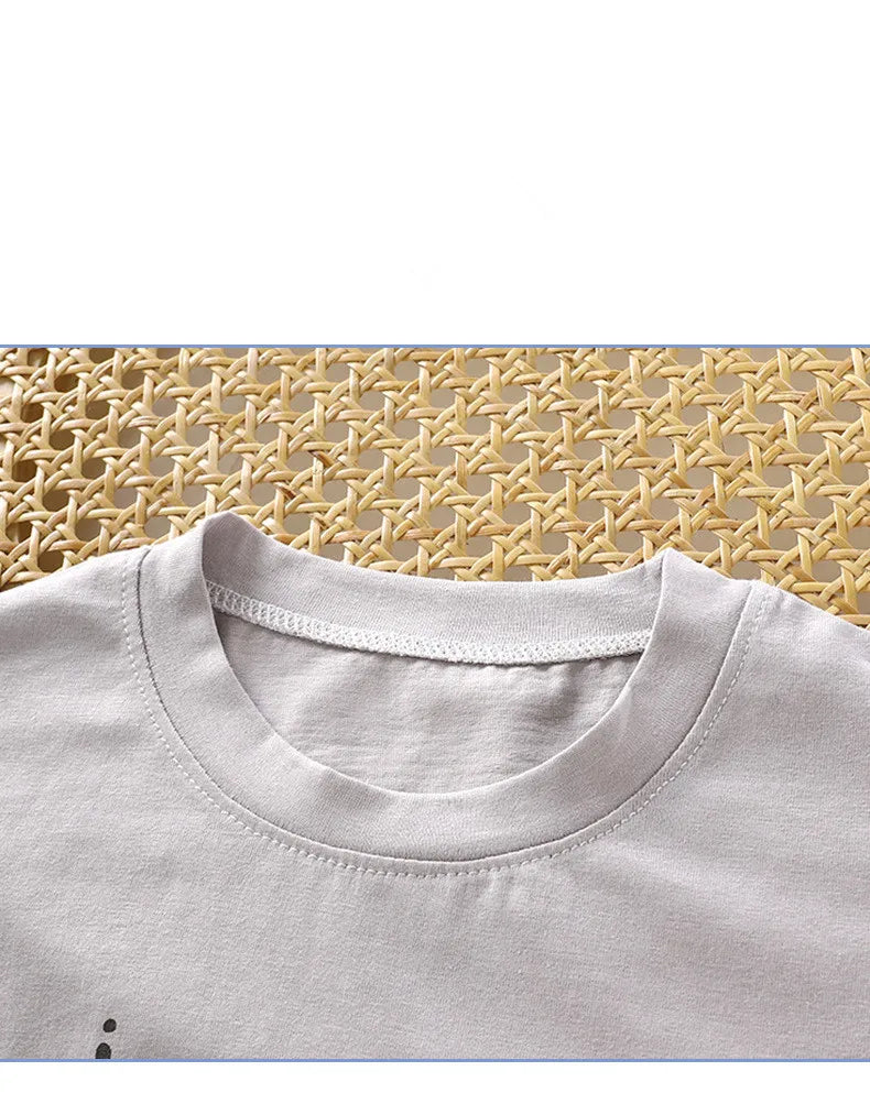 Camiseta de manga corta para niños, novedad de verano, para niños y niñas, versión coreana, camiseta suave, Top moderno