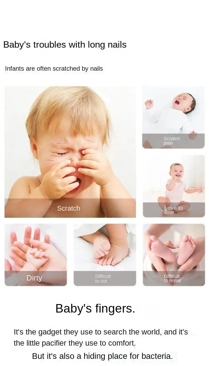 Cortauñas Eléctrico para Bebés, Herramientas para Pulir Uñas Infantiles, Tijeras de Manicura para Bebés, Kits de Higiene para Bebés, Cortauñas para Recién Nacidos