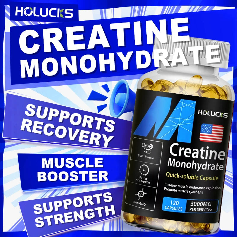 ¡Compre 2 y obtenga 2 gratis! Monohidrato de creatina Cápsulas de 3000 mg, apoya los músculos magros y el rendimiento, la pérdida de grasa y la aptitud total, vegano
