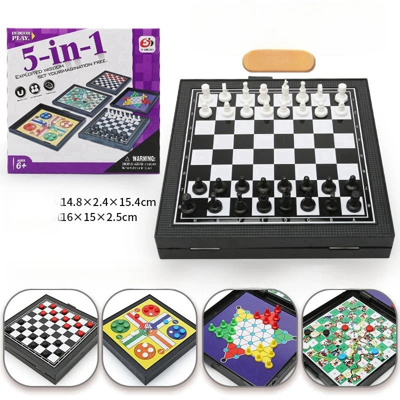Mesa de juego de mesa magnética 9 en 1, alfombra grande, ajedrez volador/damas/ajedrez/serpiente/Backgammon/cuádruple/Tic-Tac-Toe, Fiesta en casa