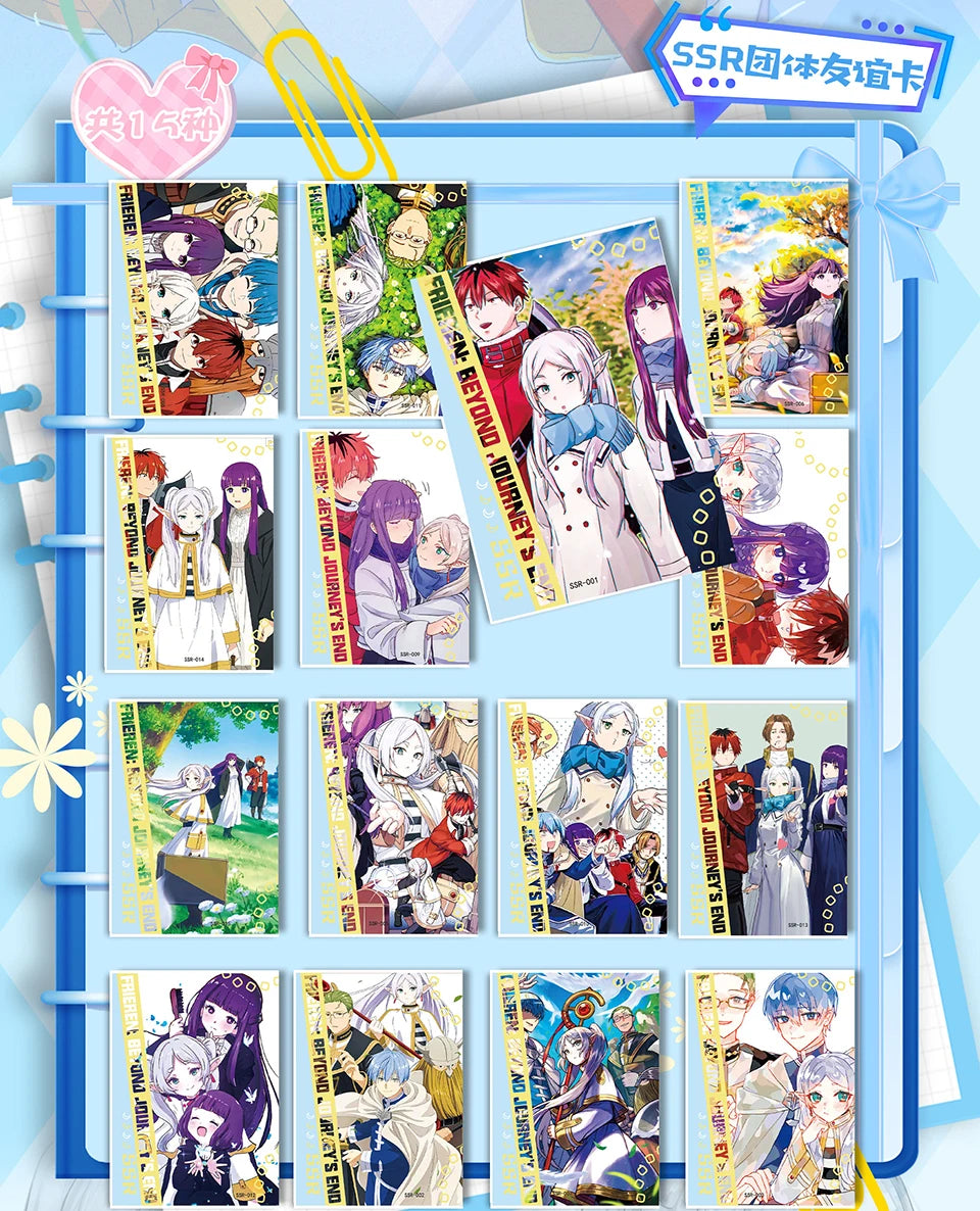 Frieren: Tarjeta de colección de Anime Beyond Journey's End, hermosa y exquisita tarjetas de personajes de raíz de billete láser, juguetes de mesa familiares