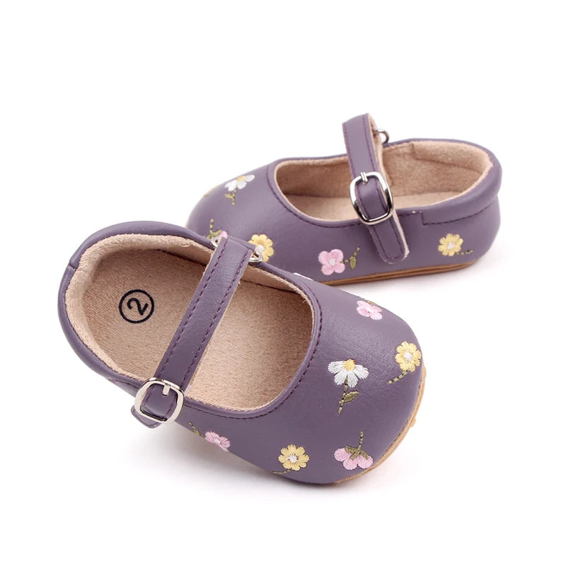 Sandalia de verano para bebé Estilo Mary Jane Linda flor bordada