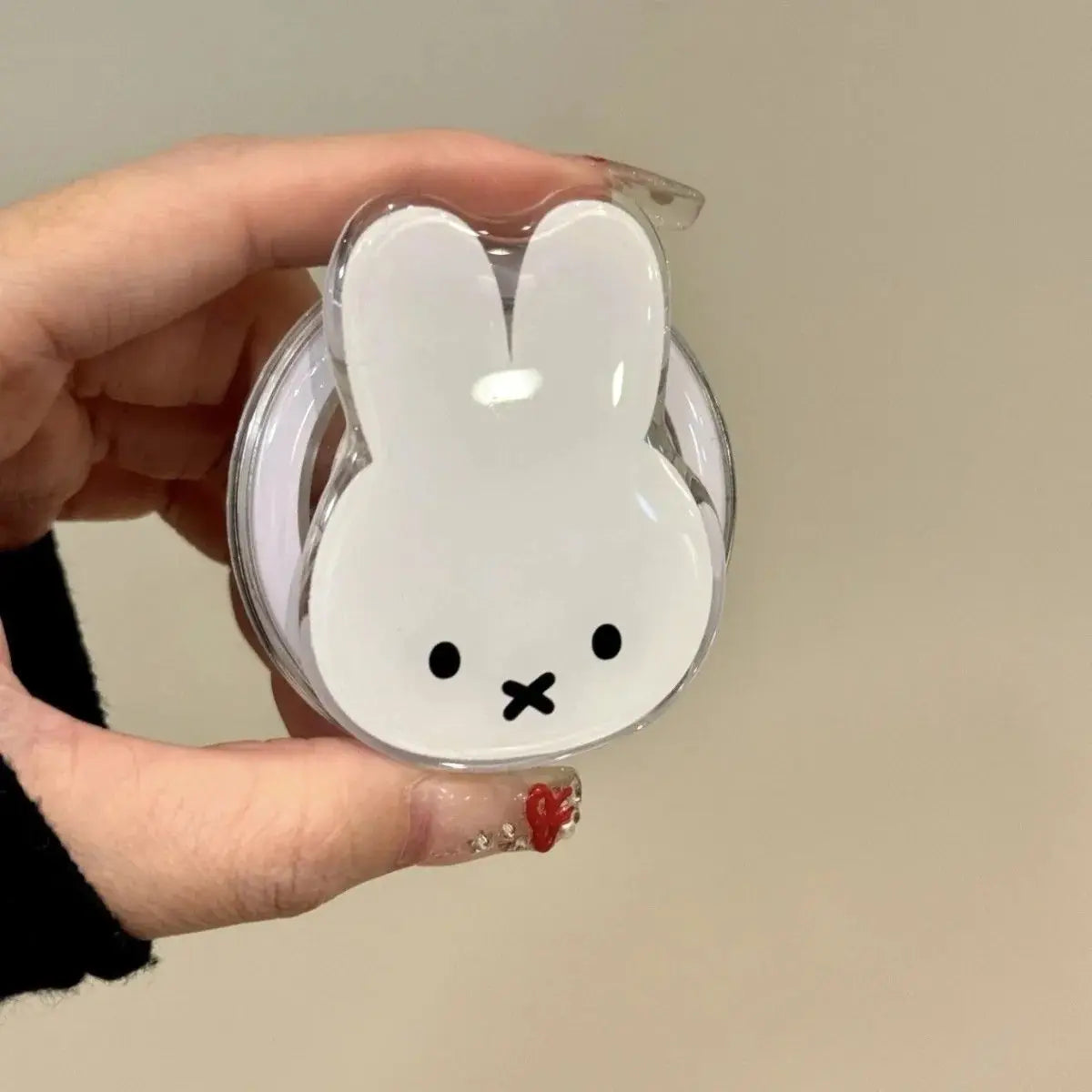 Soporte magnético para teléfono Kawaii Miffy Rabbit, soporte portátil telescópico de dibujos animados, soporte magnético para Airbag para teléfono móvil, regalo de cumpleaños para niña