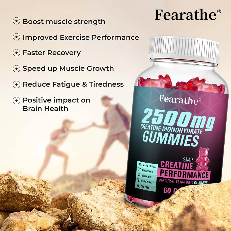 Gomitas monohidratadas de creatina: realzan la energía, construye la masa muscular y mejoran el rendimiento atlético, apoya la salud del estado de ánimo