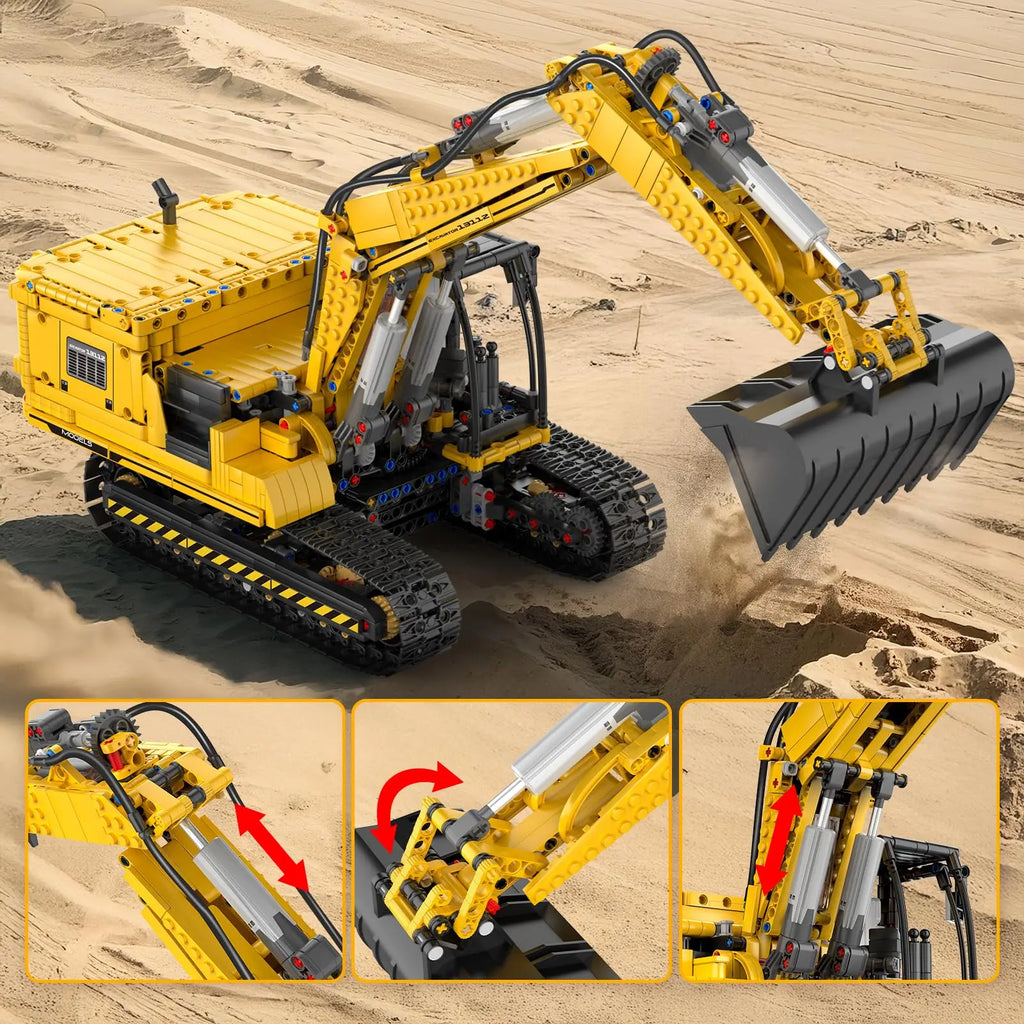 MOLD KING 13112 juguetes de coches técnicos la aplicación MOC-2513 y RC modelo de excavadora motorizada bloques de construcción ladrillos niños regalo de Navidad