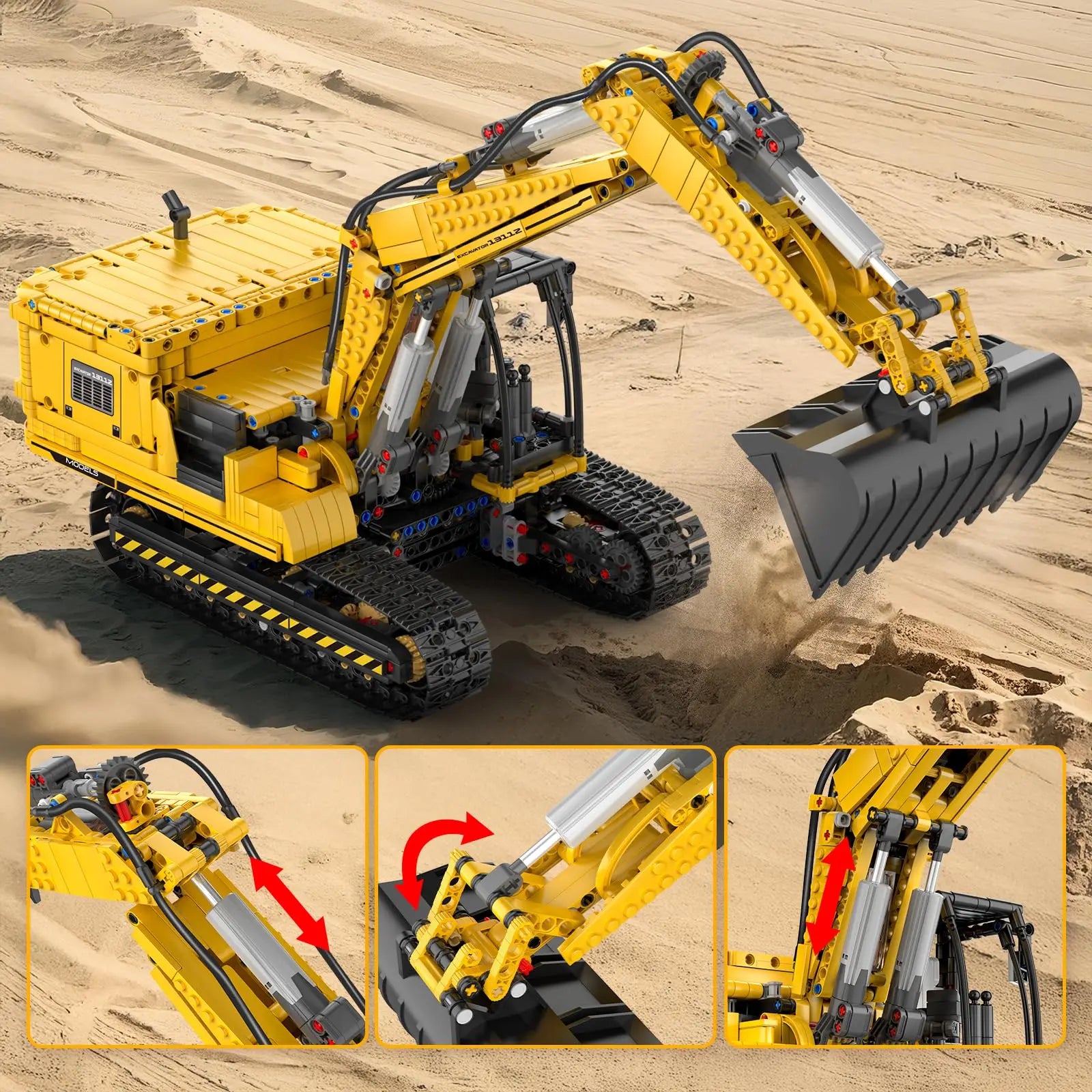 MOLD KING 13112 juguetes de coches técnicos la aplicación MOC-2513 y RC modelo de excavadora motorizada bloques de construcción ladrillos niños regalo de Navidad