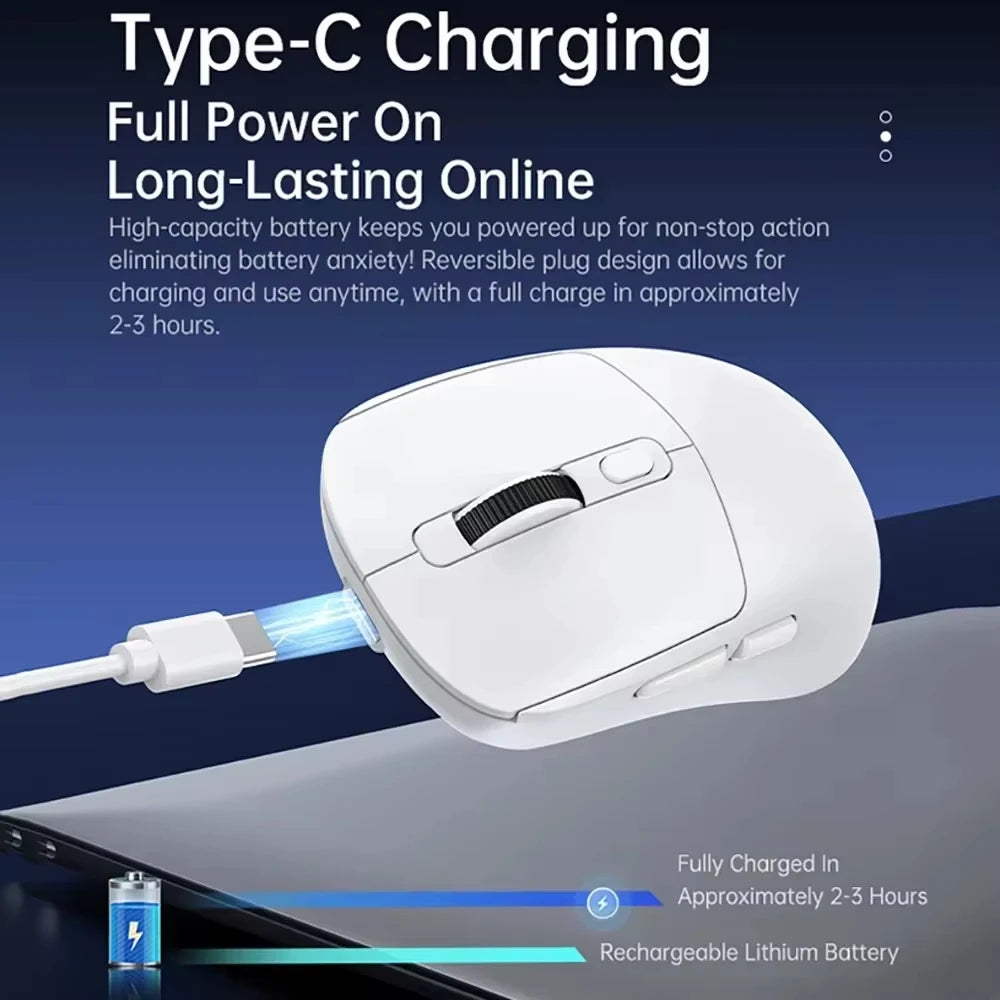 Ratón ligero inalámbrico Bluetooth/2,4G/ratón trimodo con cable ratón ajustable de 8000 DPI ratones silenciosos recargables para juegos de oficina