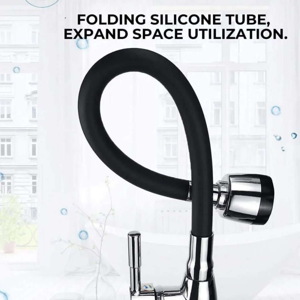 Grifo de cocina moderno de acero inoxidable 304 con manguera de silicona - ajustable, con válvula de cerámica, no requiere electricidad.