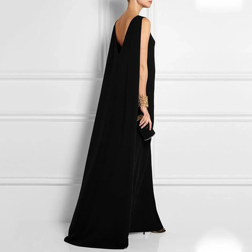 Vestidos de Fiestas Elegantes Mujer Vestidos largos sin mangas de color sólido con espalda en V para vestidos largos casuales
