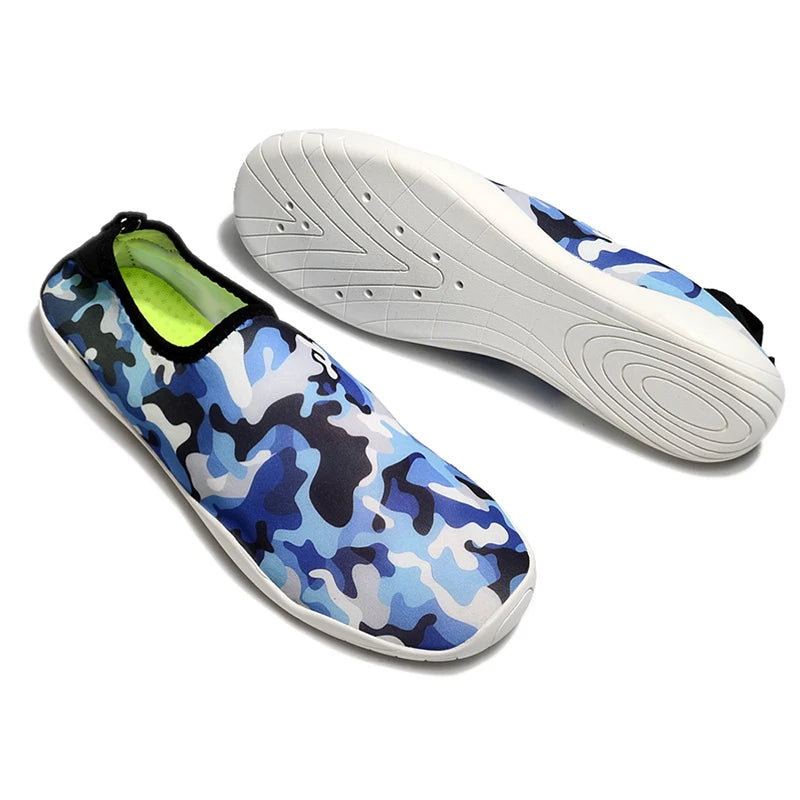 Zapatos acuáticos Unisex para parejas, zapatos de natación antideslizantes de suela blanda acolchados para exteriores, zapatos de playa de secado rápido para esnórquel, zapatos de Fitness