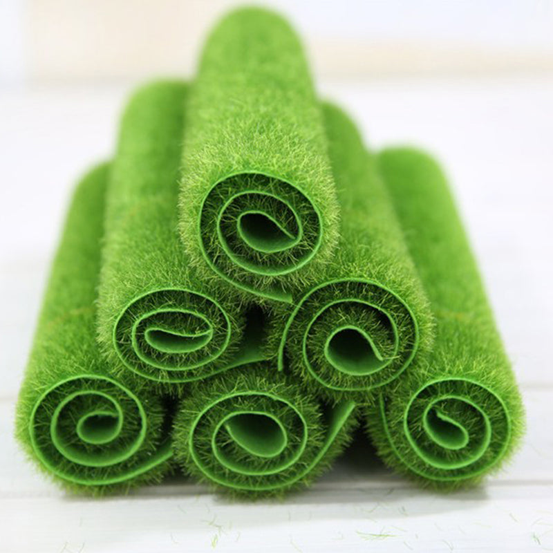 Alfombra de césped de 15cm, alfombras de césped artificiales verdes, musgo de jardín falso para casa de muñecas, calcomanías de juguete, 1 ud.