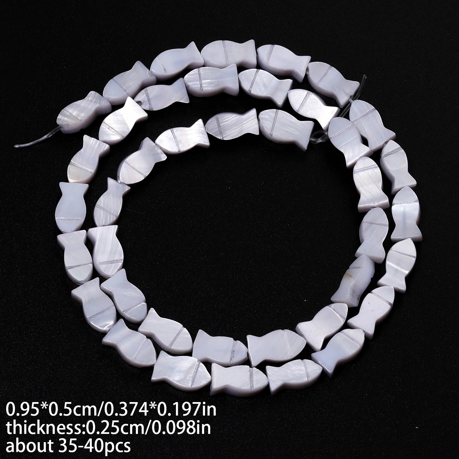 Conchas naturales de agua dulce con forma de pez, concha de nácar teñida multicolor, cuentas espaciadoras sueltas para fabricación de joyería, pulsera DIY
