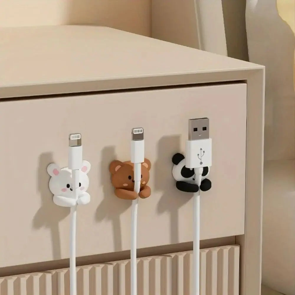 Clip para Cables Autoadhesivo con Diseño de Animal Bonito, Organizador de Escritorio, Enrollador de Cables, Clip para Ratón