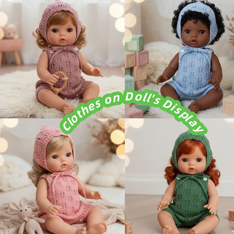 5 Styles Cutest Sweather Outfits for Size 10-12 Inch Bebe Reborn Dolls Soft Touch Feeling Handmade High Quality Clothes With Hat