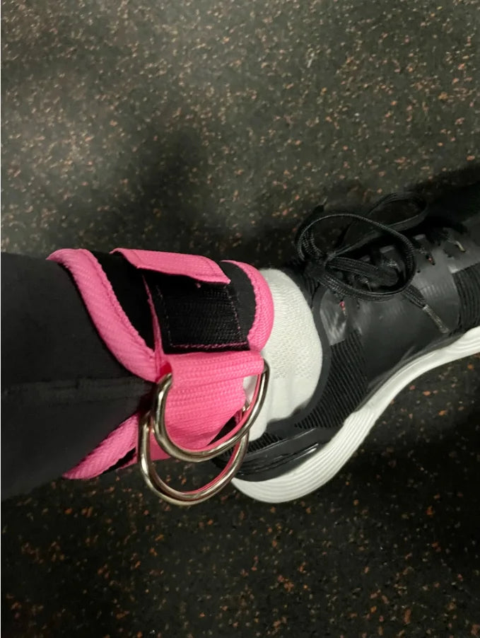 Correas de tobillo ajustables para fitness con anillo en D, soporte para entrenamientos de fuerza de piernas en gimnasio, polea con hebilla, protector deportivo de seguridad para abductores.