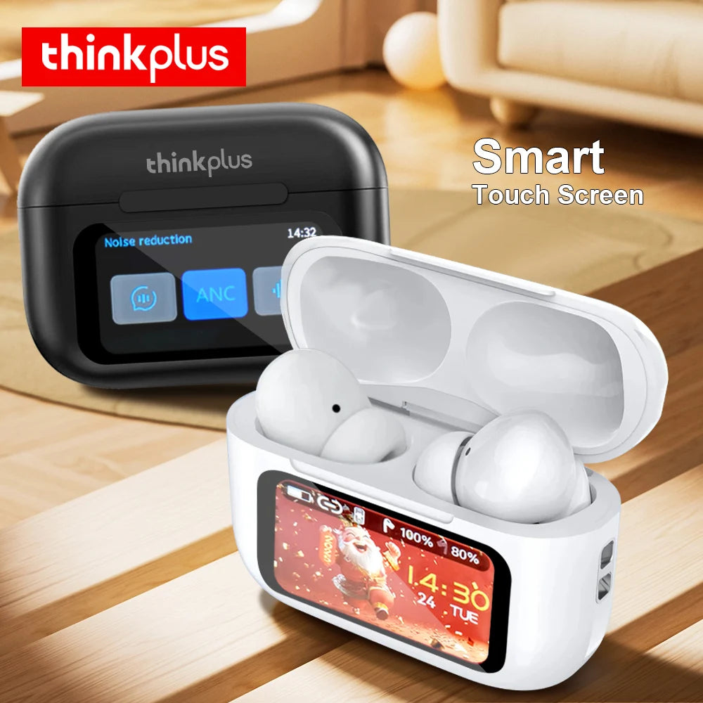 Original Thinkplus auriculares inalámbricos Bluetooth ANC auriculares con reducción de ruido HD micrófono llamada Gamer auriculares LED Control de pantalla táctil