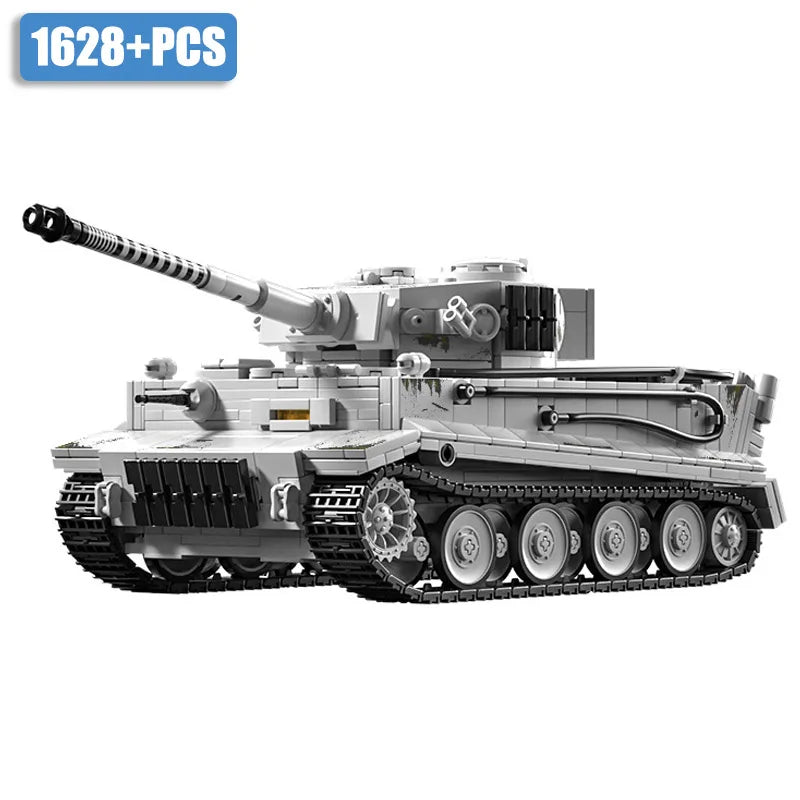 WW2 militar 1/28 escala Franz Staudegger Tiger tanque pesado conjunto de bloques de construcción guerra mundo 2 tanques de tigre modelo juguetes para niños regalos