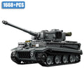 WW2 militar 1/28 escala Franz Staudegger Tiger tanque pesado conjunto de bloques de construcción guerra mundo 2 tanques de tigre modelo juguetes para niños regalos