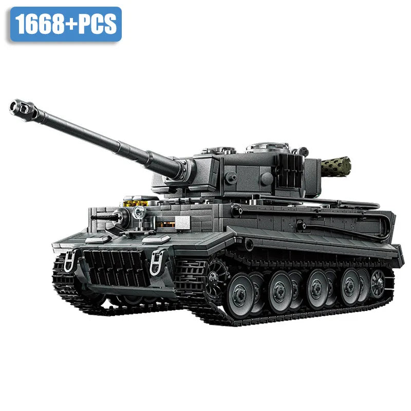 WW2 militar 1/28 escala Franz Staudegger Tiger tanque pesado conjunto de bloques de construcción guerra mundo 2 tanques de tigre modelo juguetes para niños regalos