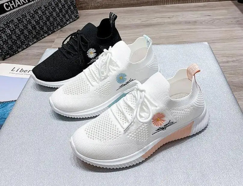 Zapatos deportivos para mujer, zapatillas deportivas informales, cómodas y elegantes, planas, bajas, bonitas, blancas, moda de éxito, tenis para mujer, verano 2025
