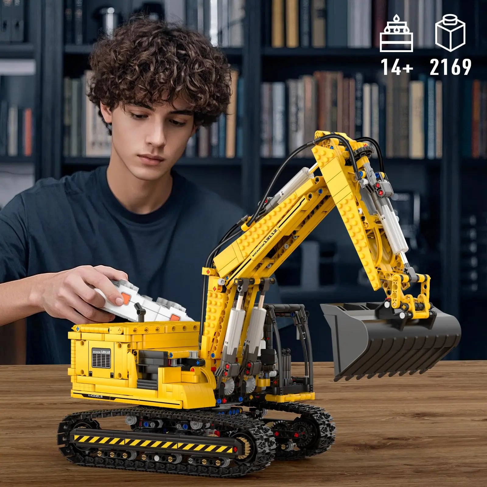 MOLD KING 13112 juguetes de coches técnicos la aplicación MOC-2513 y RC modelo de excavadora motorizada bloques de construcción ladrillos niños regalo de Navidad