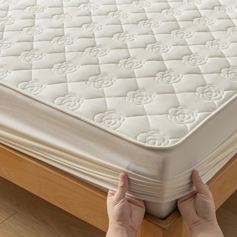 Funda protectora de colchón 100% impermeable, sábana bajera de algodón hipoalergénica, transpirable, suave, funda para almohadilla de cama de tela de aire 3D