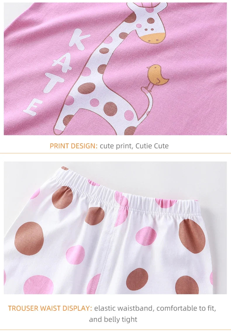 Conjuntos para niños, ropa para madres y niños, camiseta para niños y niñas, pantalones cortos, 2 uds., ropa de verano de algodón de manga corta para bebés, traje para niños pequeños