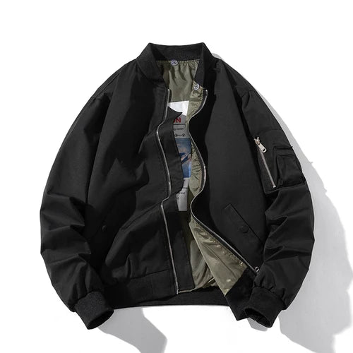 Chaqueta Bomber para hombre y mujer, chaqueta de piloto lisa de otoño e invierno, abrigo de béisbol con capucha Vintage a la moda, cortavientos informal, rojo, rosa, Borgoña