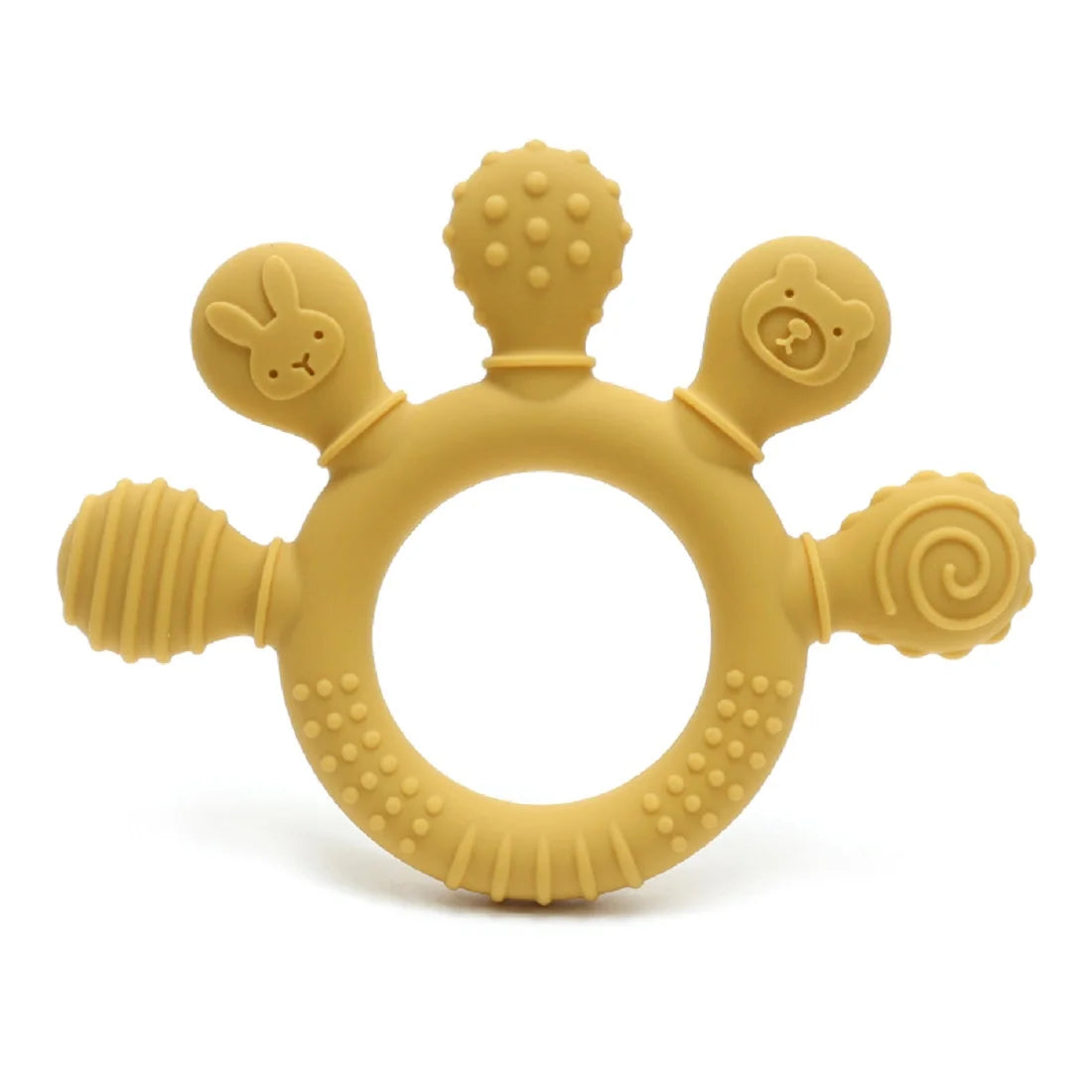Erduo-mordedor de silicona para bebé, juguetes para la dentición y la ansiedad, 0 a 12 meses, cuentas para masticar, chupete sensorial para aliviar las encías